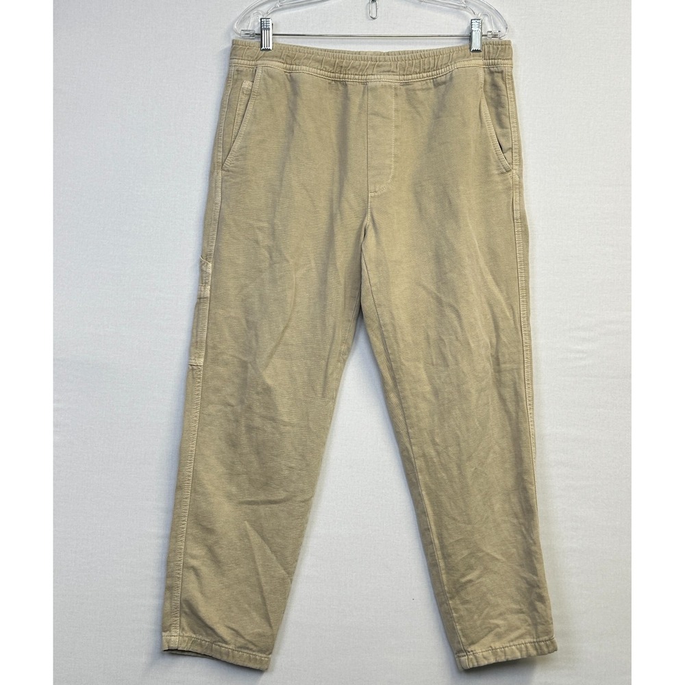 Zara Elastic Waist Utility Pants Beige Cotton Linen Men's Size L